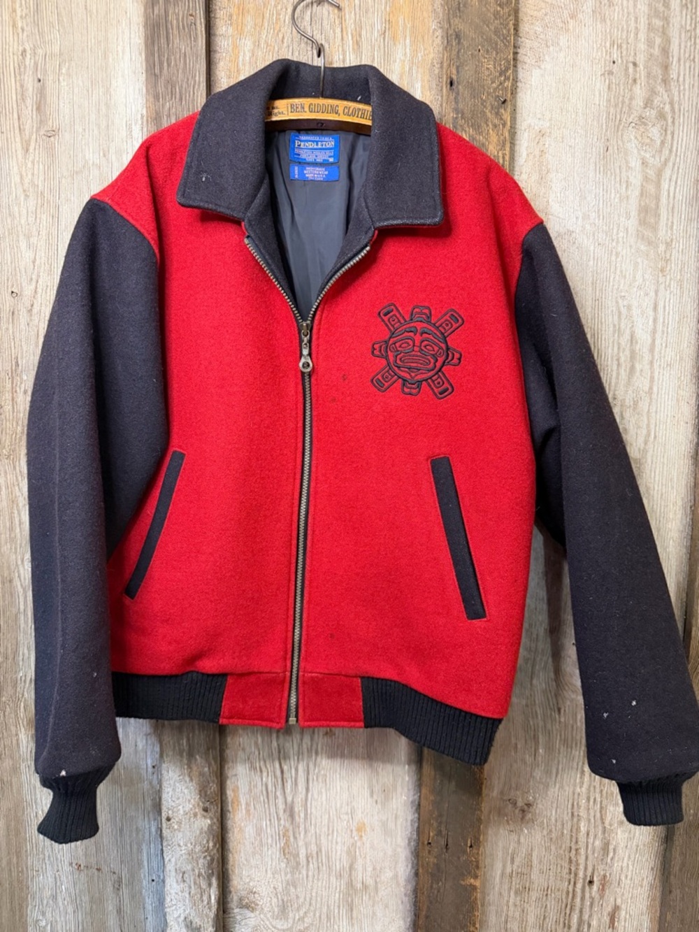 Vintage Pendleton High Grade Western Wear Wool Bomber Jacket Made in USA: Medium